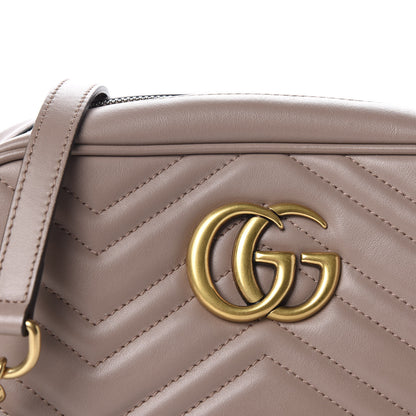 Gucci Calfskin Matelasse Small GG Marmont Chain Shoulder Bag Porcelain Rose 10 of 11