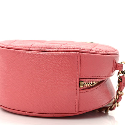 Chanel Caviar Quilted Round Clutch With Chain Pink 9 of 9