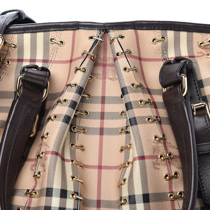 Burberry Haymarket Check Metal Stitch Lowry Dark Brown 9 of 9