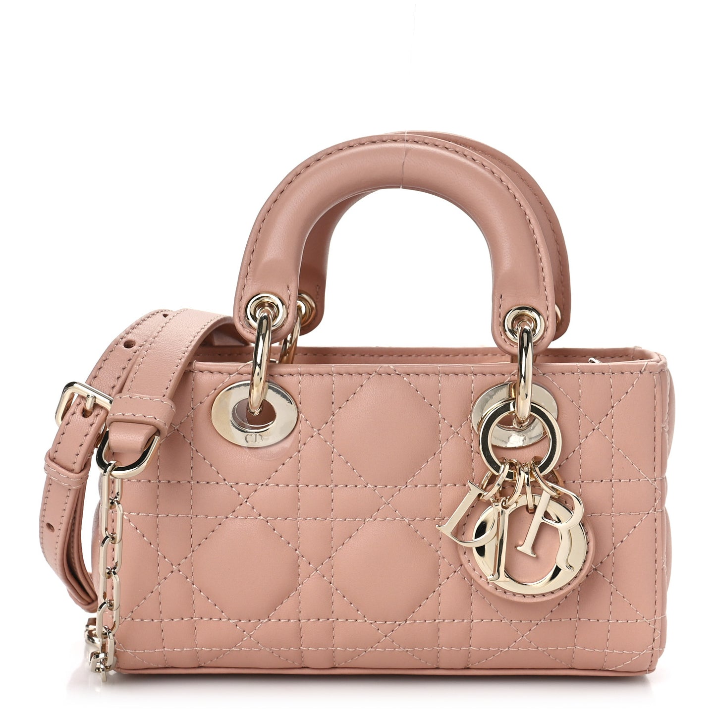 Lambskin Cannage Micro Lady D-Joy Rose De Vents