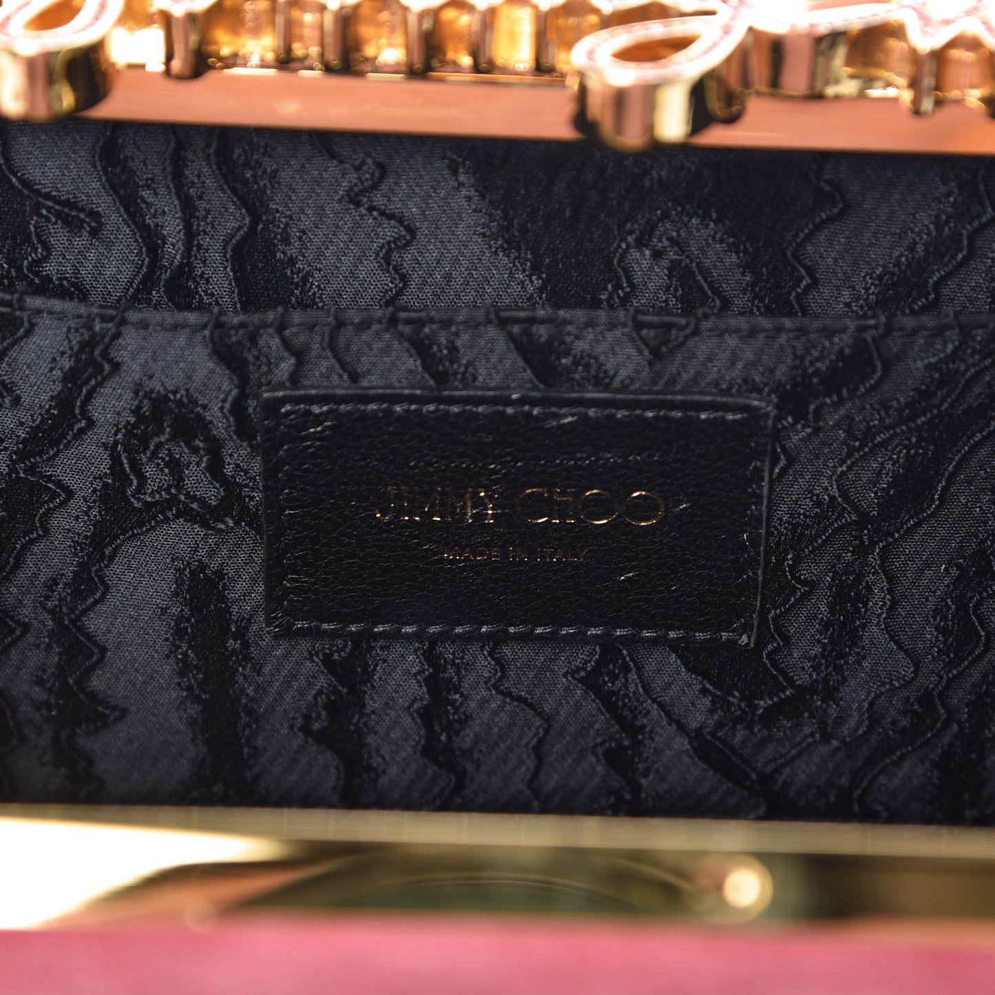 Suede Celeste Logo Clutch Pink Gold