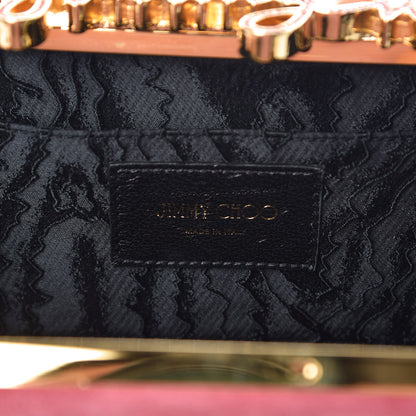 Jimmy Choo Suede Celeste Logo Clutch Pink Gold 8 of 13