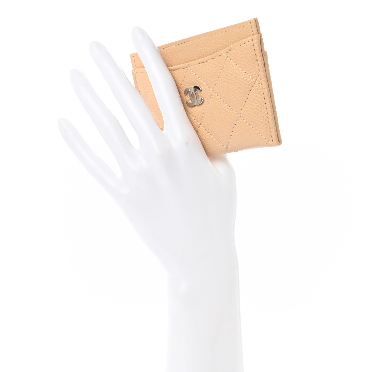 Chanel Caviar Quilted Card Holder Beige 2 of 8