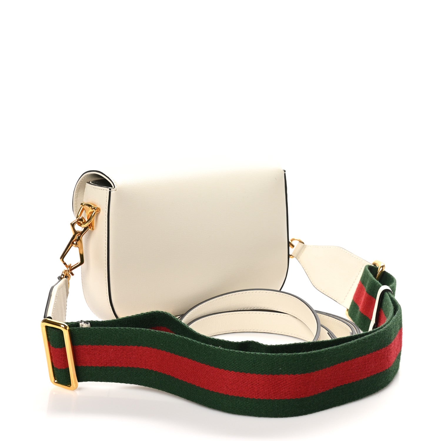 Gucci Azalea Calfskin Web Mini Horsebit 1955 Shoulder Bag Mystic White 3 of 10