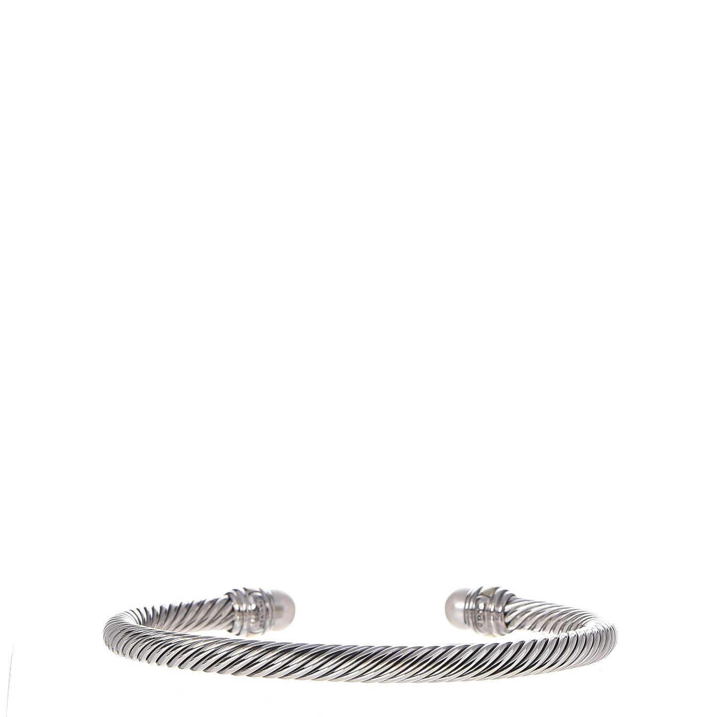 Sterling Silver 14K Yellow Gold Pearl 5mm Cable Classics Bracelet
