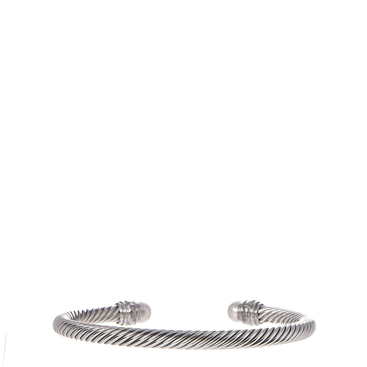 David Yurman Sterling Silver 14K Yellow Gold Pearl 5mm Cable Classics Bracelet 3 of 5