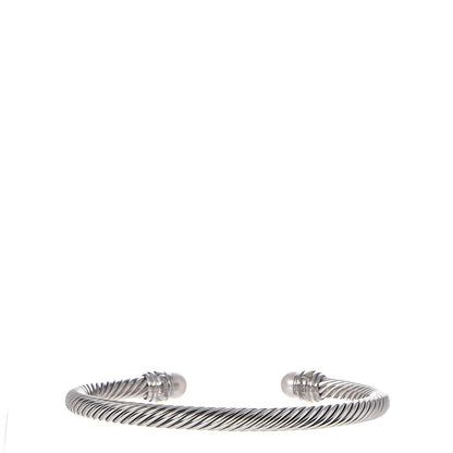 David Yurman Sterling Silver 14K Yellow Gold Pearl 5mm Cable Classics Bracelet 3 of 5