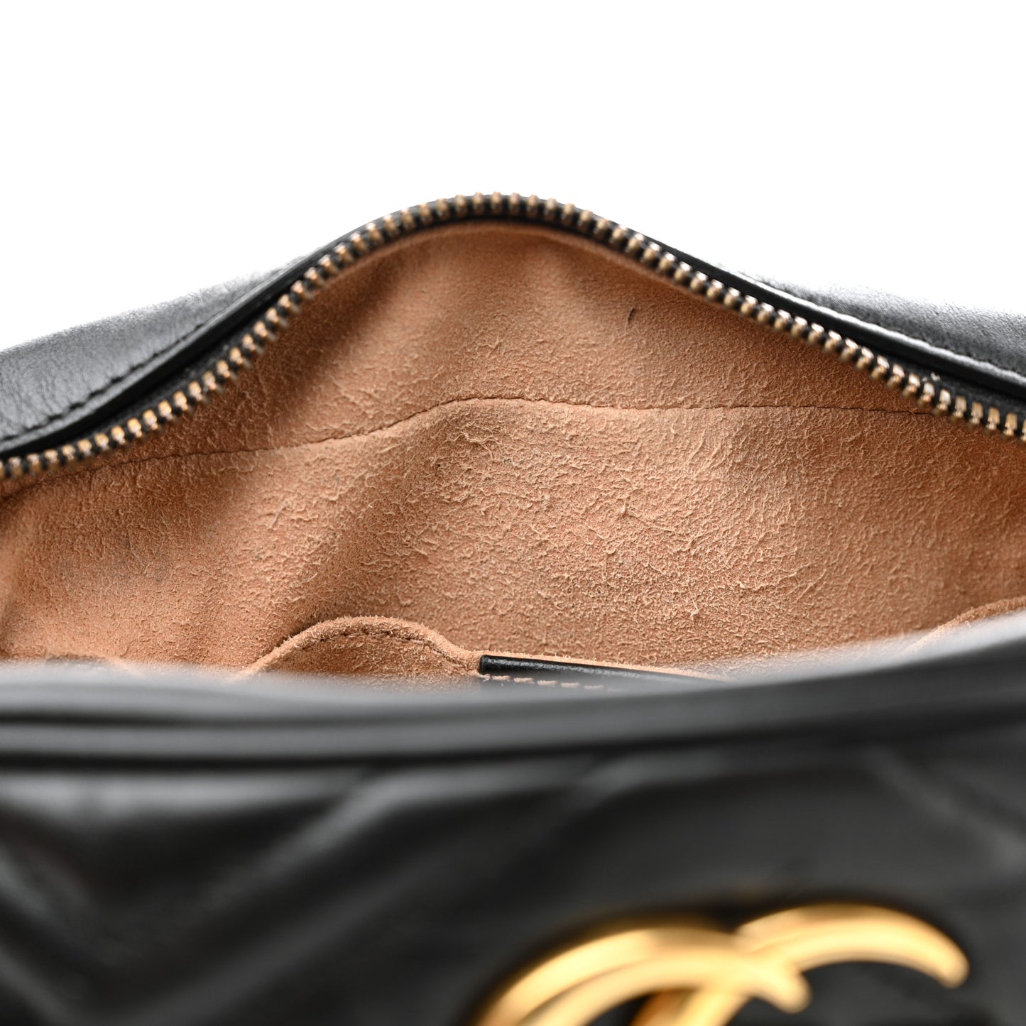 Calfskin Matelasse Small GG Marmont Chain Shoulder Bag Black