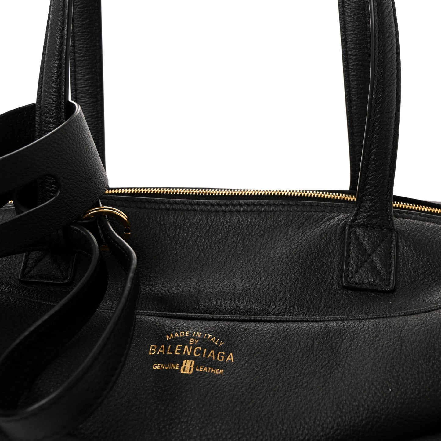 Grained Calfskin Medium Carrie Bowling Bag Black