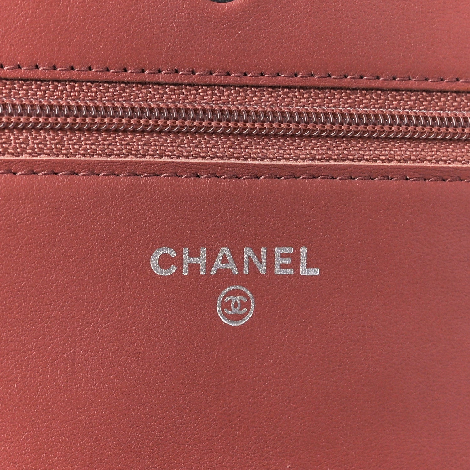 Chanel Metallic Striated Patent Quilted Wallet on Chain WOC Bronze 7 of 12