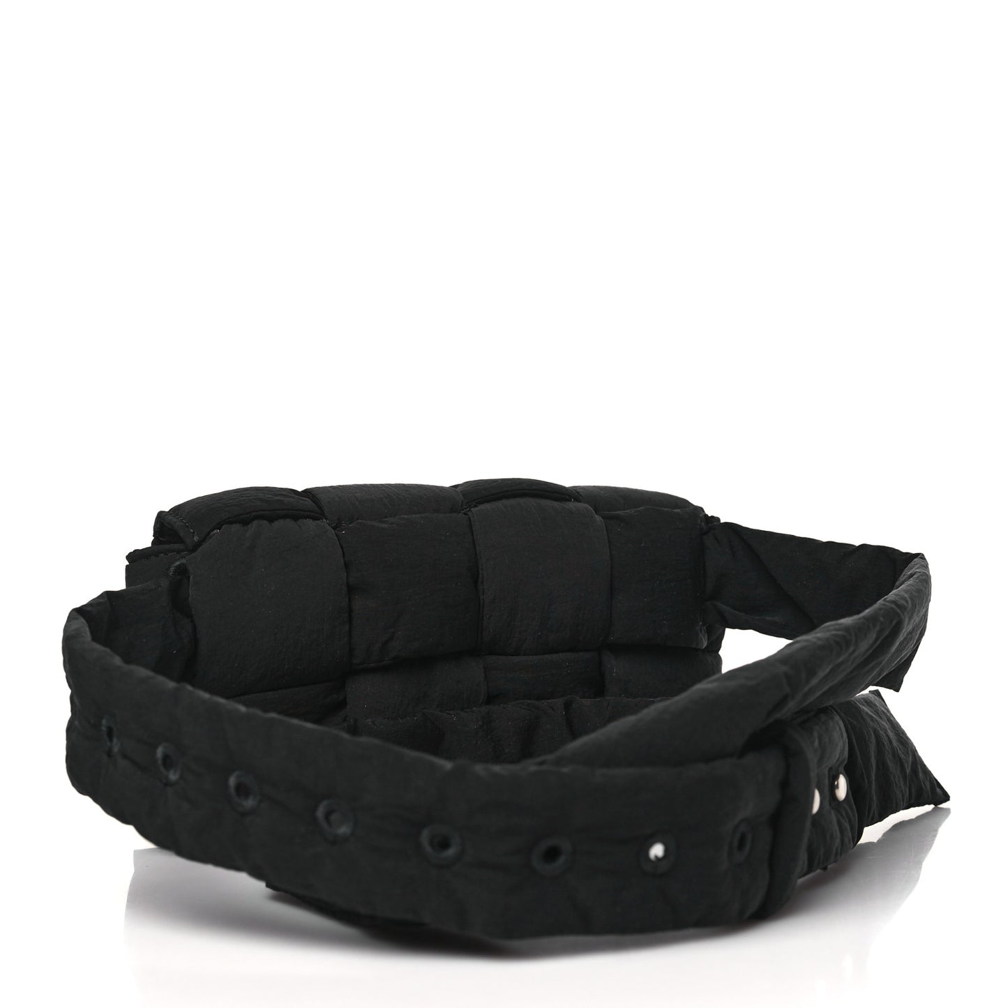 Nylon Intrecciato Padded Tech Mini Cassette Belt Bag Black