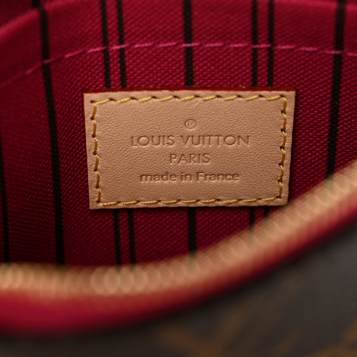 LOUIS VUITTON Monogram Neverfull PM Pochette Pivoine