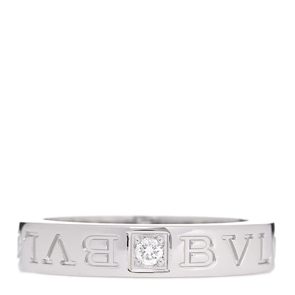 Bulgari 18K White Gold Diamond B.Zero1 Essential Band Ring 50 5.25 1 of 5