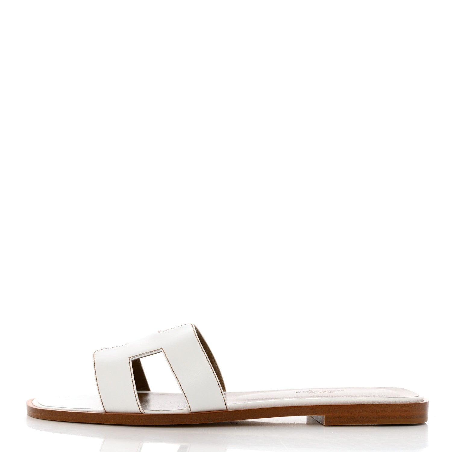 Hermes Box Calfskin Oran Sandals 36.5 White 1 of 9