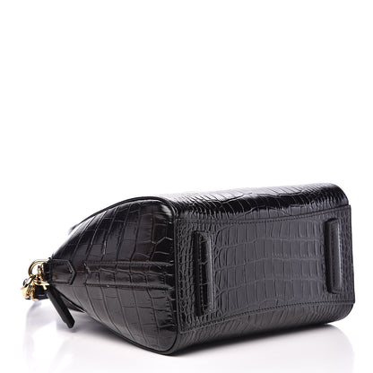 Givenchy Calfskin Crocodile Embossed Mini Antigona Black 3 of 13