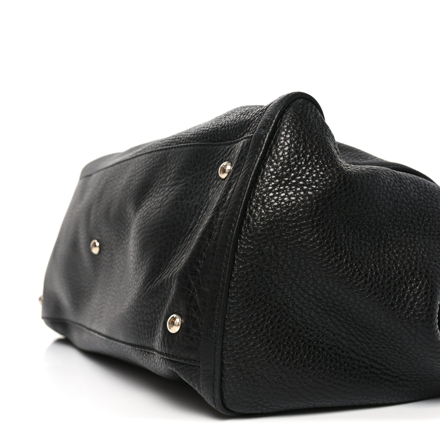 Pebbled Calfskin Large Soho Shoulder Bag Black