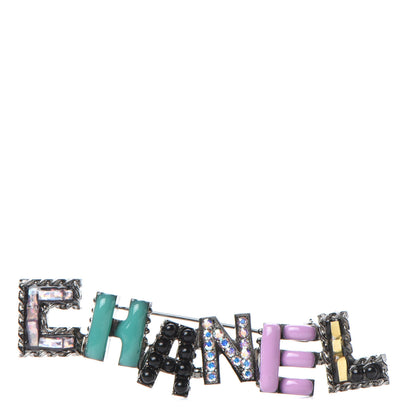 Chanel Pearl Enamel Logo Brooch Multicolor 1 of 4