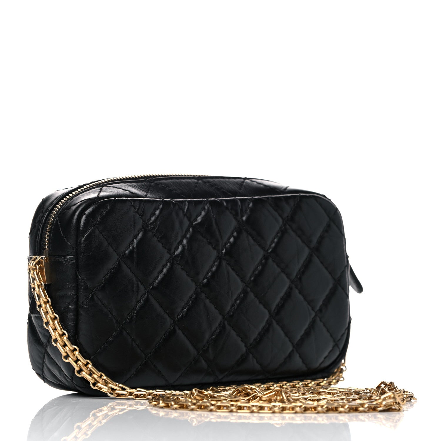 Chanel Aged Calfskin Quilted Mini Reissue Camera Case Black 3 of 12