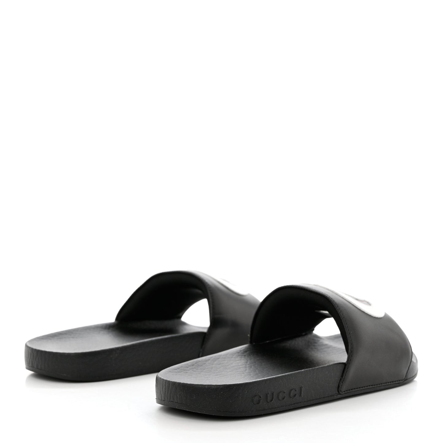 Nappa Miro Soft Calfskin Womens Interlocking G Slide Sandals 36 Black White