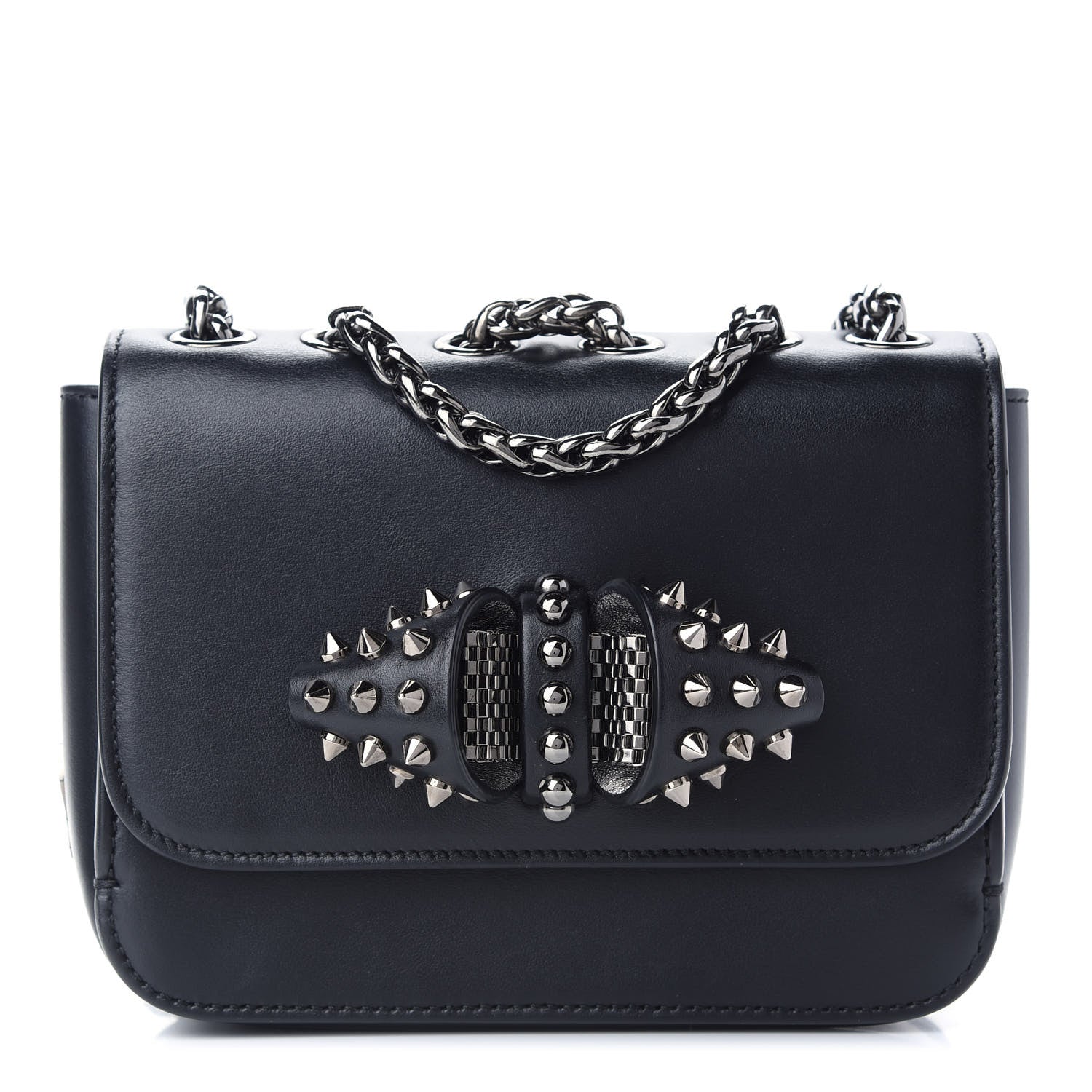 Christian Louboutin Calfskin Baby Sweety Charity NV Shoulder Bag Black 1 of 8