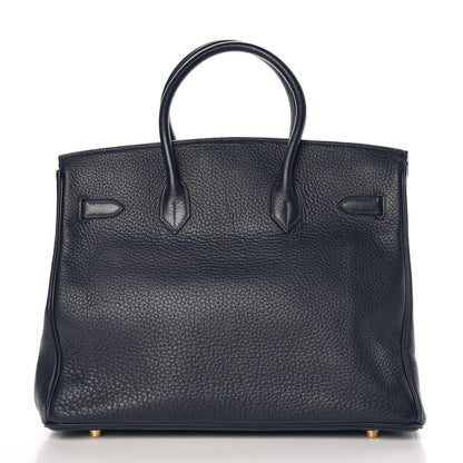 Hermes Taurillon Clemence Birkin 35 Bleu Indigo 4 of 36
