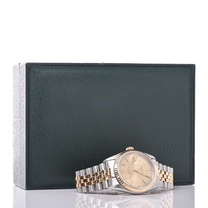 Rolex Stainless Steel 18K Yellow Gold 36mm Oyster Perpetual Datejust Watch Champagne 16233 8 of 8