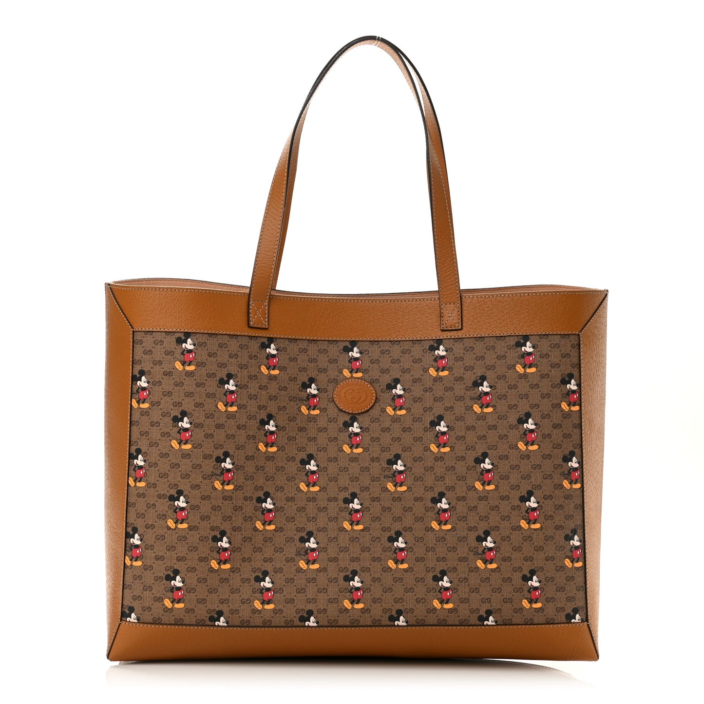 X DISNEY Mini Vintage GG Supreme Monogram Mickey Mouse Large Shopping Tote Beige Vintage Sun Oil