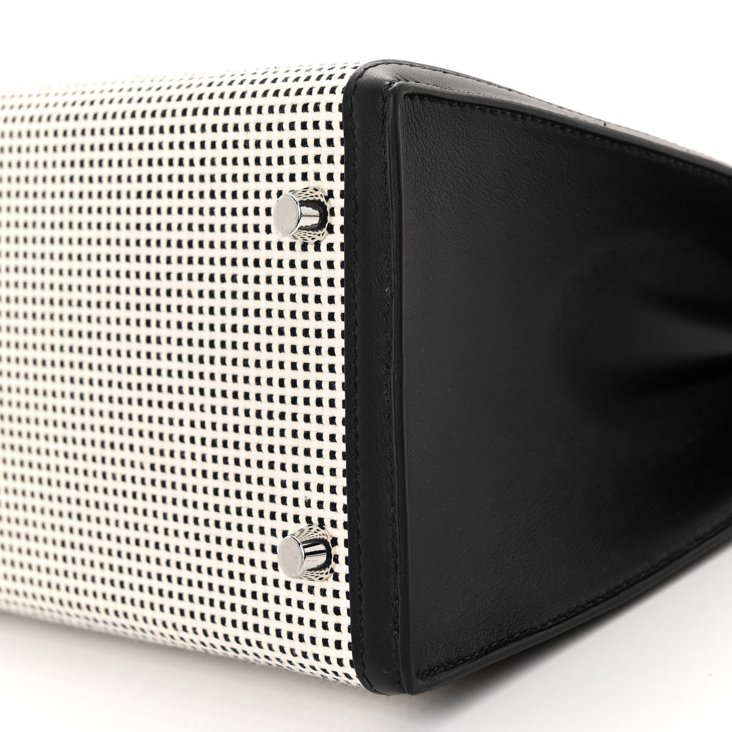 Hermes Toile Quadrille Swift Kelly Sellier 28 Ecru White Black 10 of 13