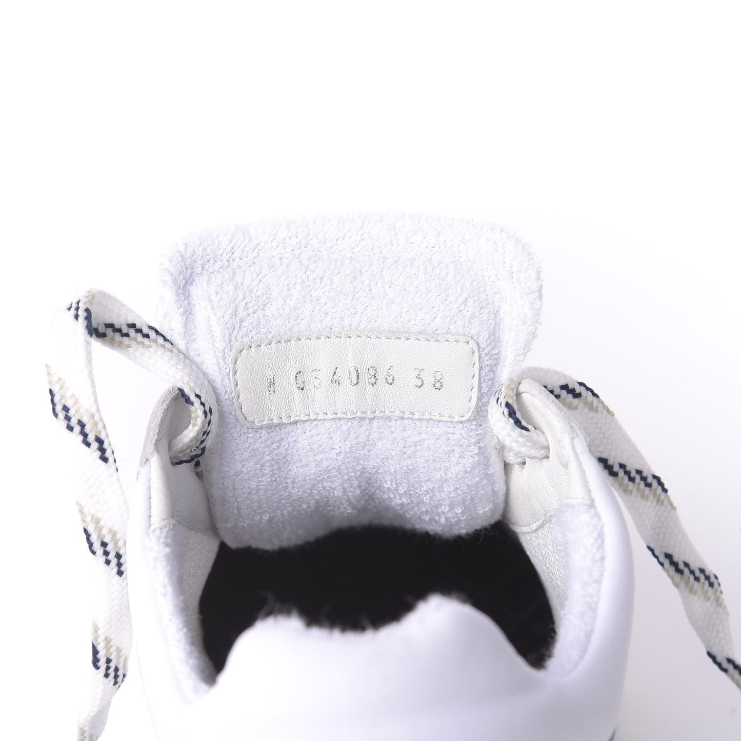 Calfskin Mesh Lycra Womens Logo Sneakers 38 White