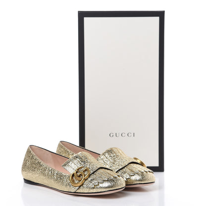 Gucci Galassia GG Marmont Fringe Flats 36.5 Platino 8 of 8