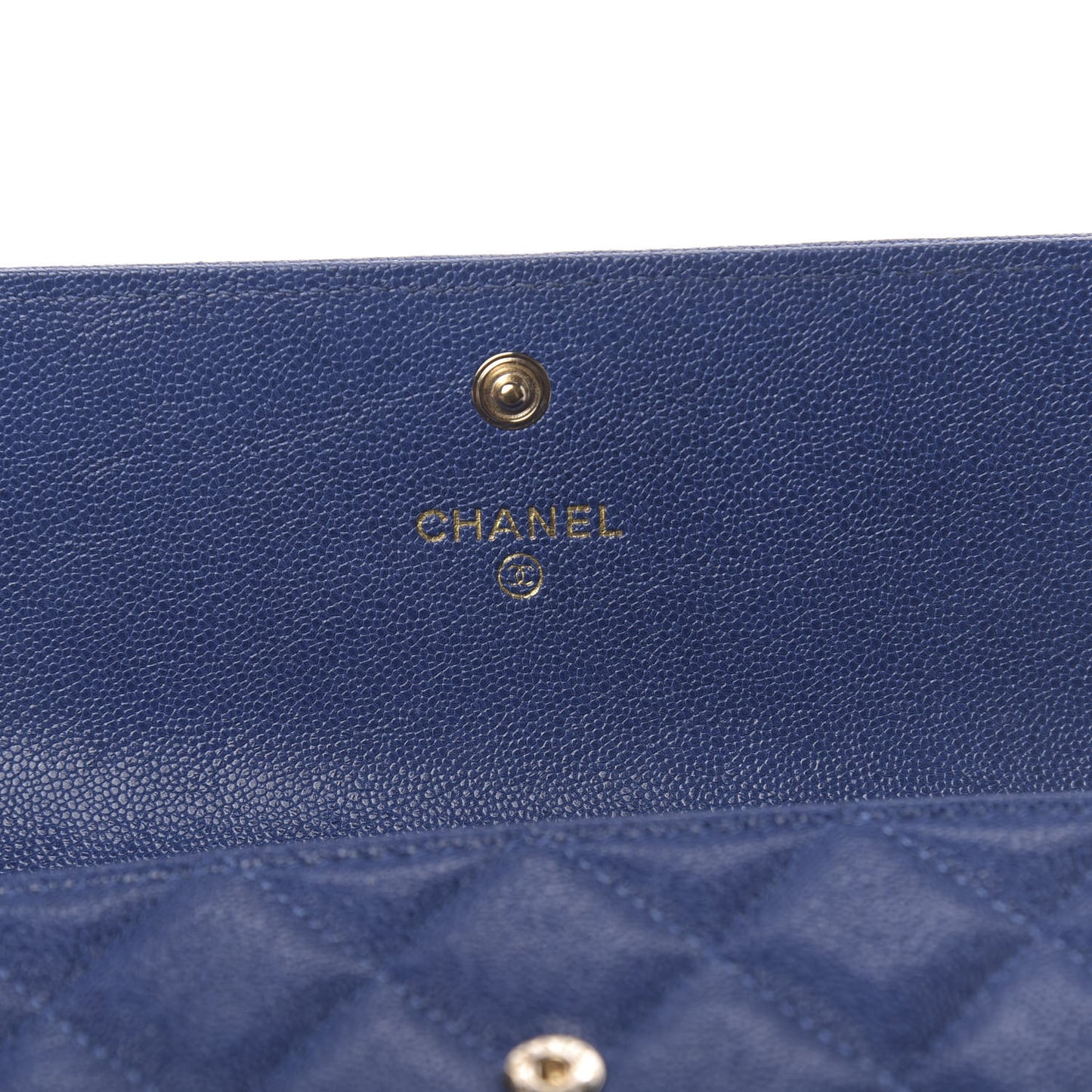 Caviar Quilted Boy Flap Wallet Blue