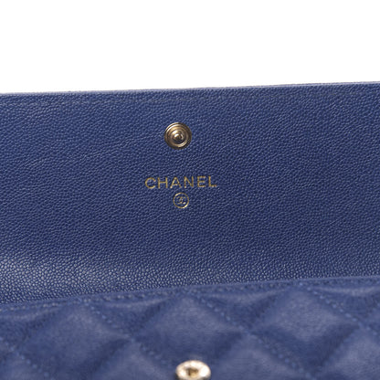Chanel Caviar Quilted Boy Flap Wallet Blue 6 of 13
