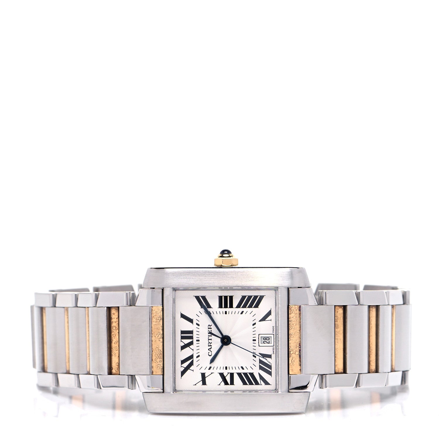 Cartier Stainless Steel 18K Yellow Gold 28mm Tank Francaise Automatic Watch 2 of 5