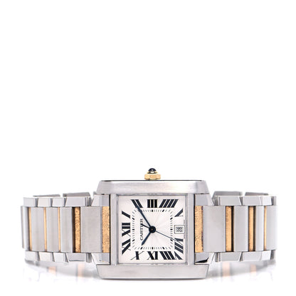 Cartier Stainless Steel 18K Yellow Gold 28mm Tank Francaise Automatic Watch 2 of 5