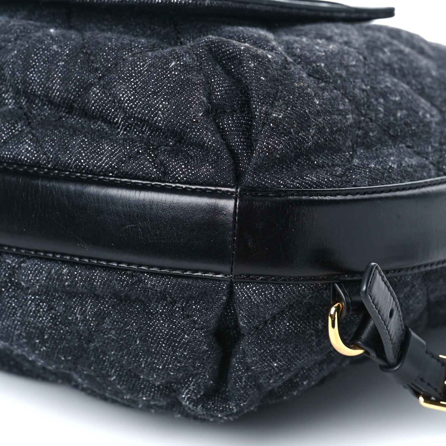 Chanel Denim Calfskin Quilted Backpack Dark Grey Black 9 of 9