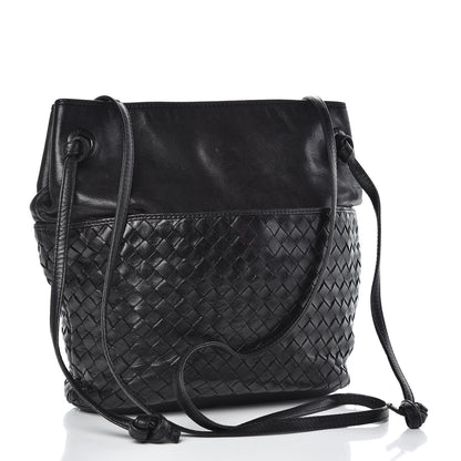 Bottega Veneta Nappa Intrecciato Drawstring Bucket Bag Black 3 of 11