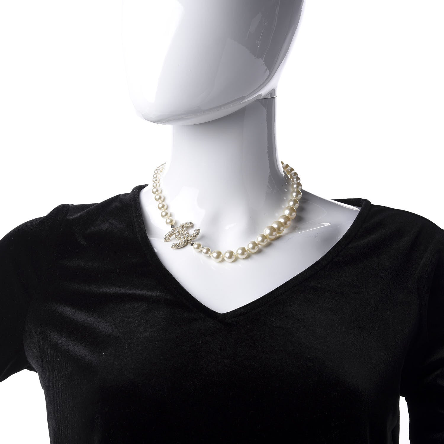 Chanel Graduated Pearl CC Short Necklace Gold 2 of 7