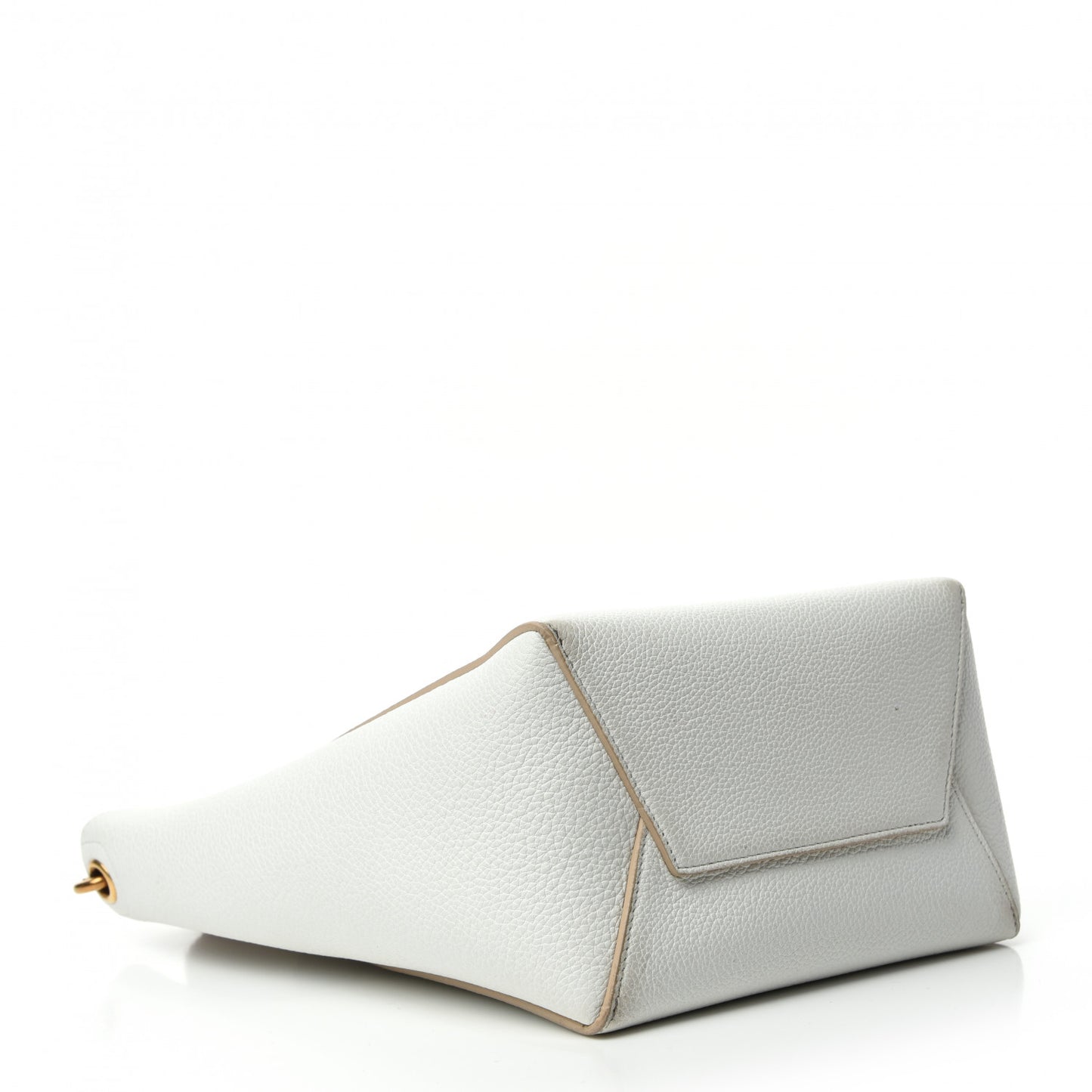 Soft Grained Calfskin Small Sangle Bucket Bag White