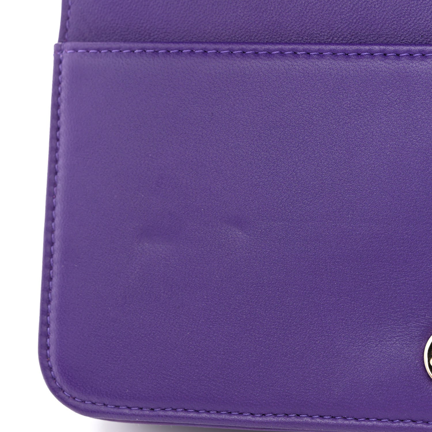 Chanel Lambskin Quilted Boy Wallet On Chain WOC Purple 12 of 13