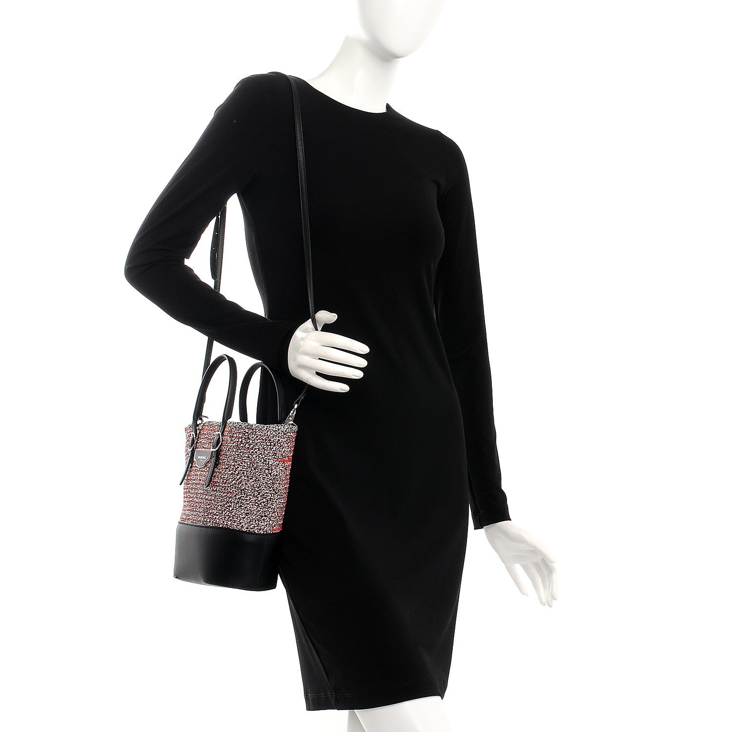 Balenciaga Veau Woven Shopper Tote Red 2 of 11