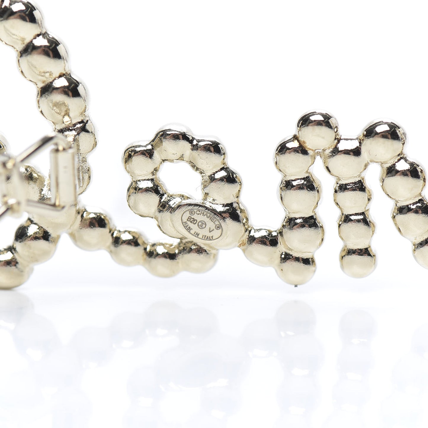 Metal Glass Swirling Pearls Hair Clip Gold