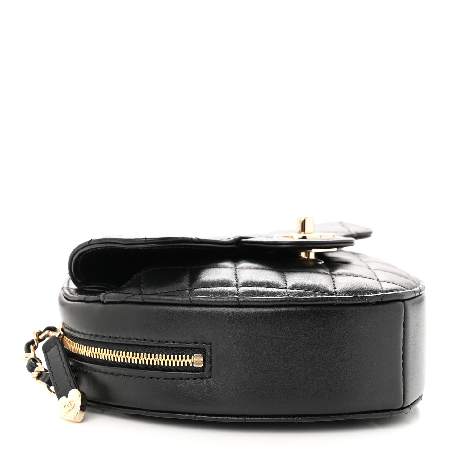 Lambskin Quilted CC In Love Heart Bag Black