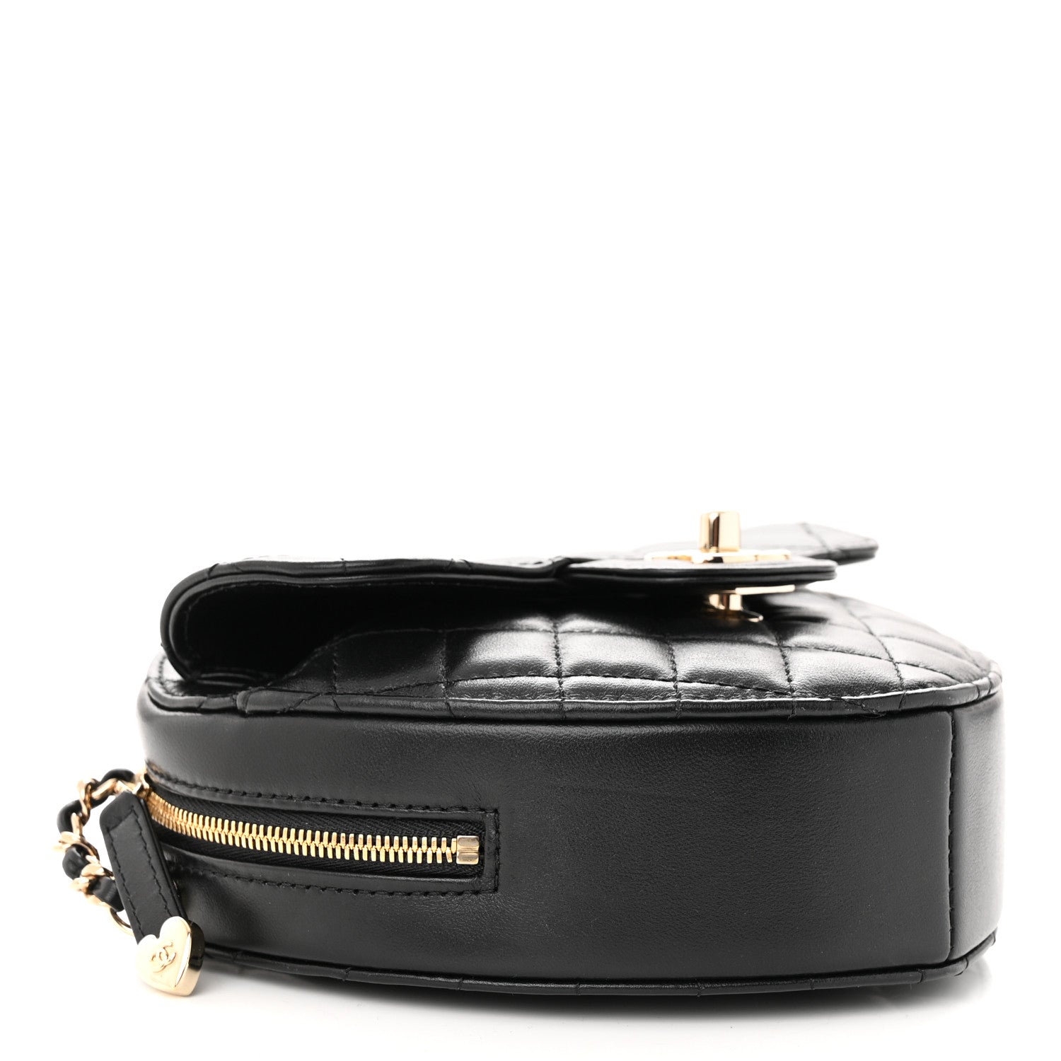 Chanel Lambskin Quilted CC In Love Heart Bag Black 4 of 10