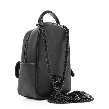 Chanel Lambskin Quilted CC Mini Classic Backpack So Black 3 of 11
