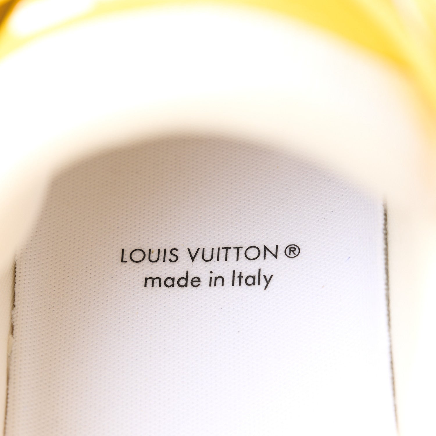 Louis Vuitton Calfskin Embossed Monogram Mens LV Trainer Sneakers 8.5 Yellow White 9 of 10