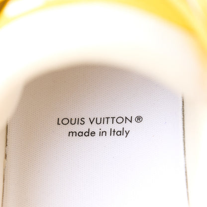 Louis Vuitton Calfskin Embossed Monogram Mens LV Trainer Sneakers 8.5 Yellow White 9 of 10