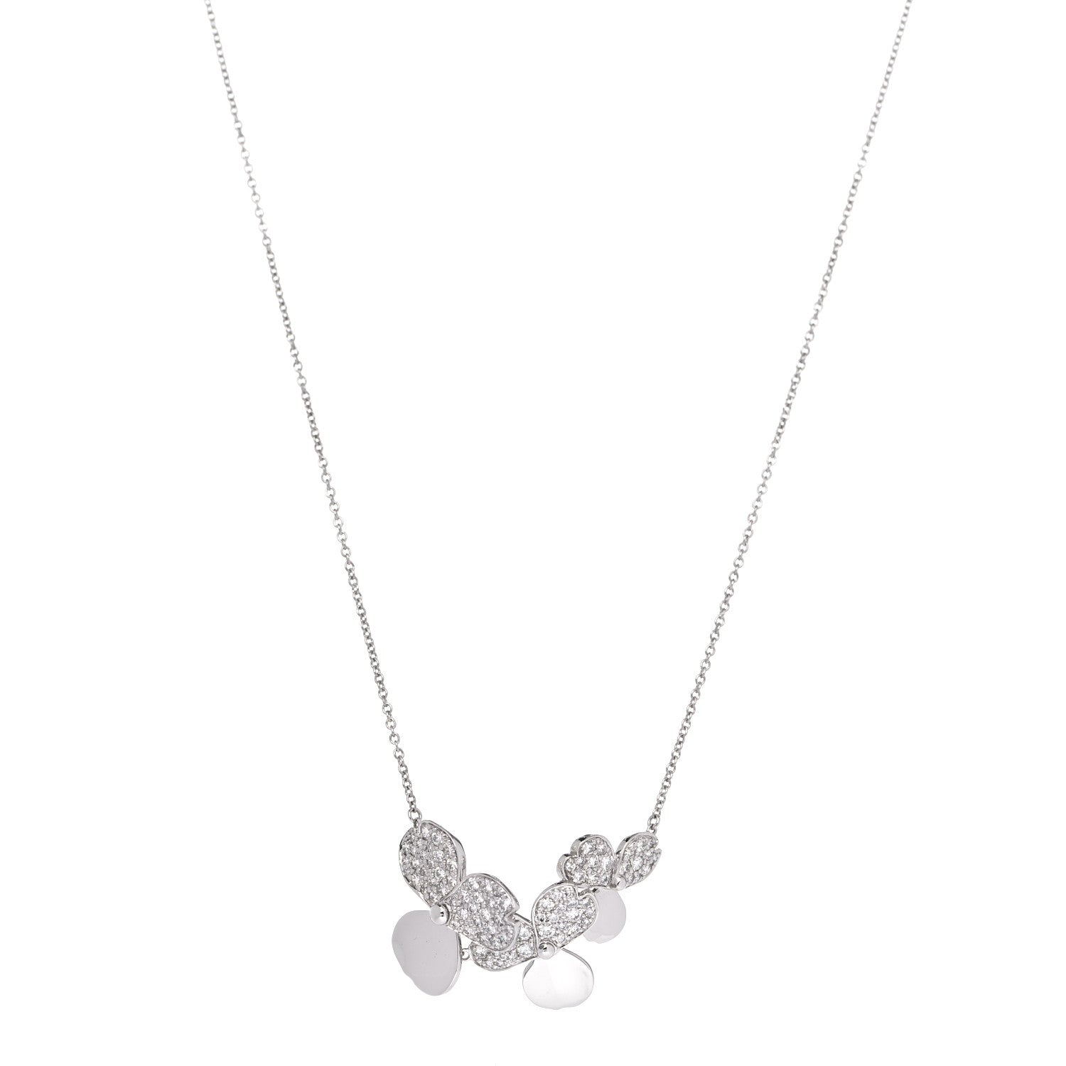 Tiffany Platinum Diamond Mini Paper Flowers Cluster Pendant Necklace 1 of 6