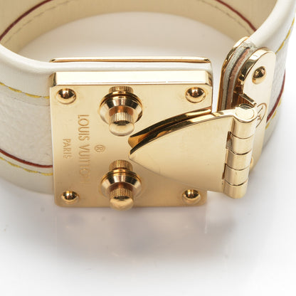 Louis Vuitton Chèvre Suhali S Lock Bracelet M White 4 of 8
