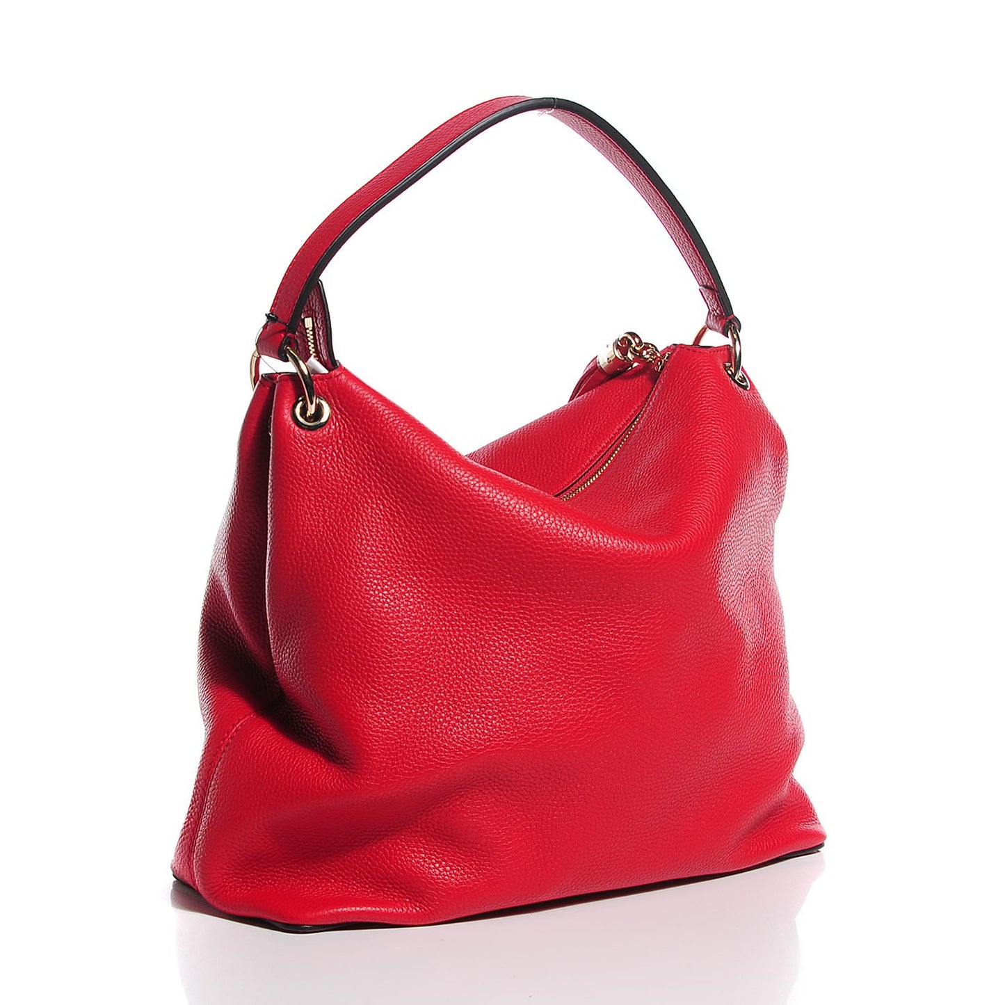 Pebbled Calfskin Large Soho Hobo Tabasco Red