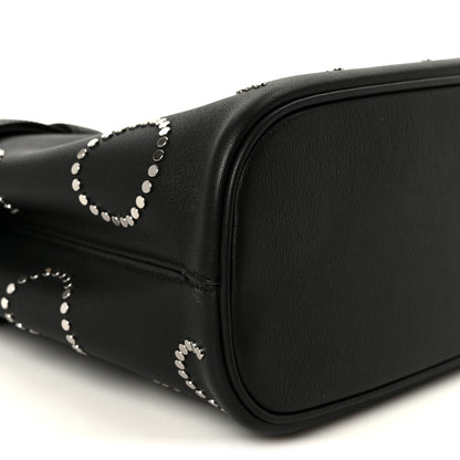 Prada Soft Grain Calfskin Studded Large Buckle Bag With Belt Black 9 of 10